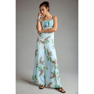 Hutch Blue Tropical Jumpsuit with Wide-Leg Silhouette